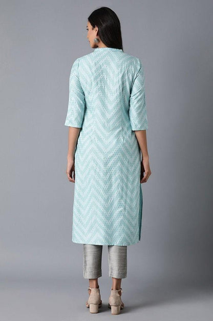 Powder Blue kurta - wforwoman