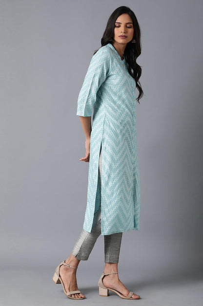 Powder Blue kurta - wforwoman