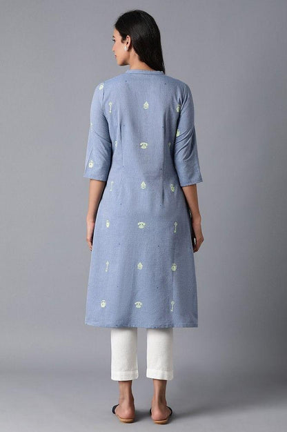 Chambray Blue kurta - wforwoman