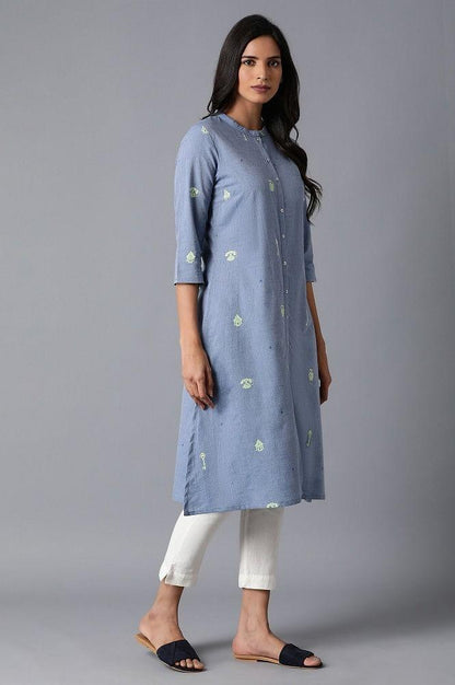 Chambray Blue kurta - wforwoman