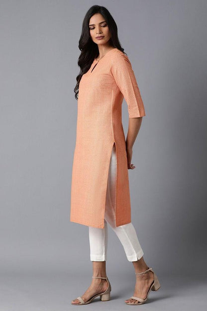 Orange Straight kurta - wforwoman