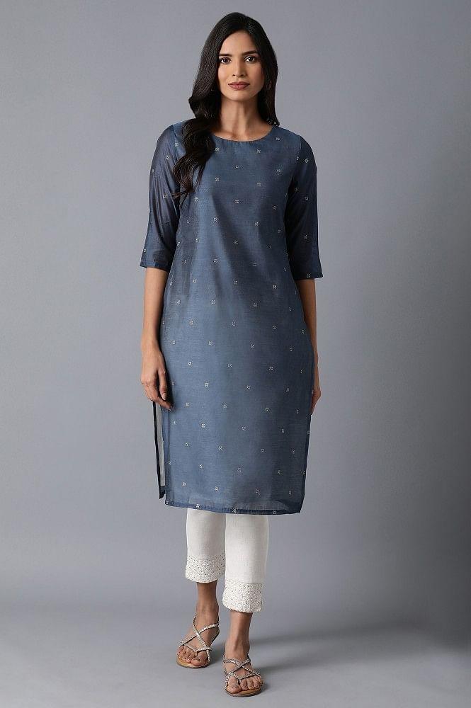 Chambray Blue kurta - wforwoman