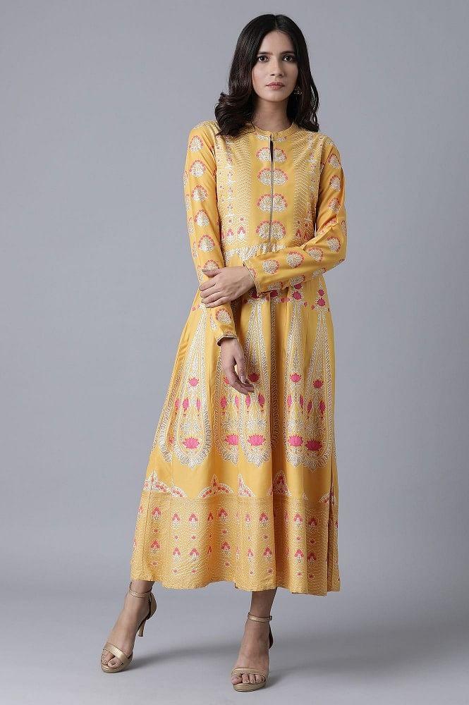 Ochre Yellow Gown - wforwoman