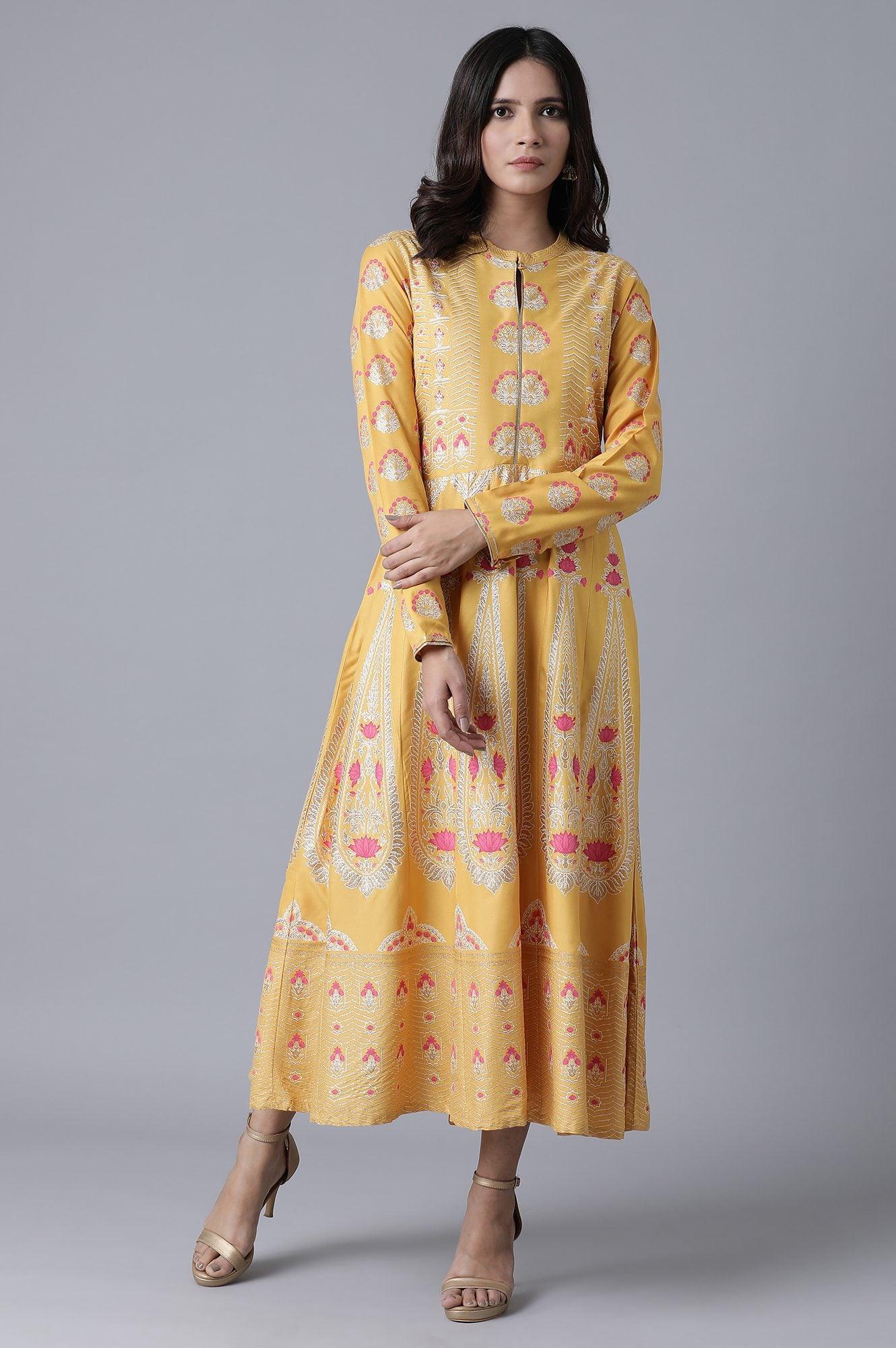 Ochre Yellow Gown - wforwoman