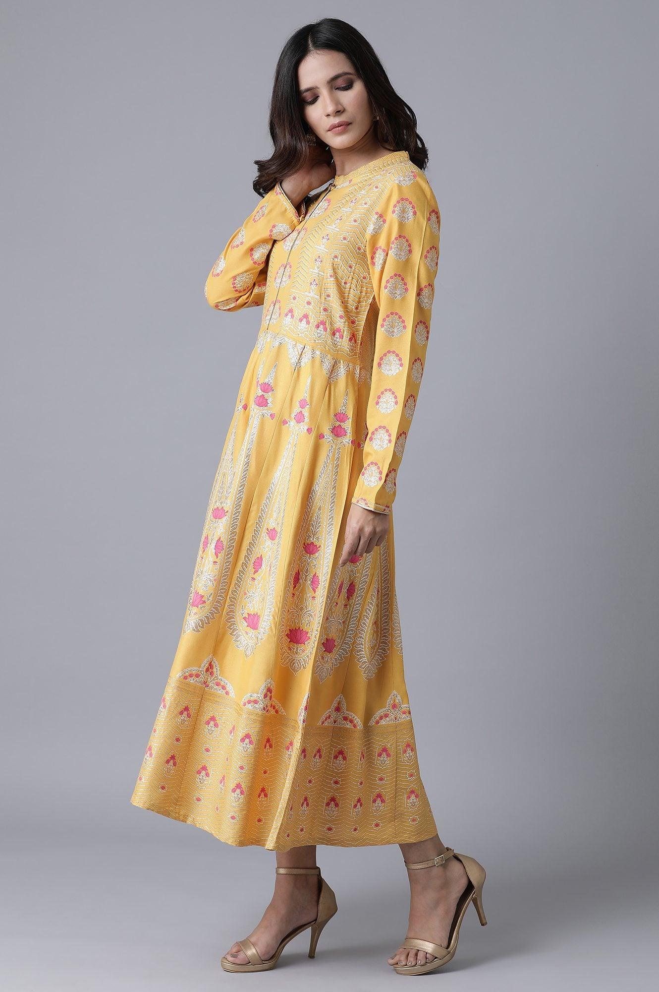 Ochre Yellow Gown - wforwoman