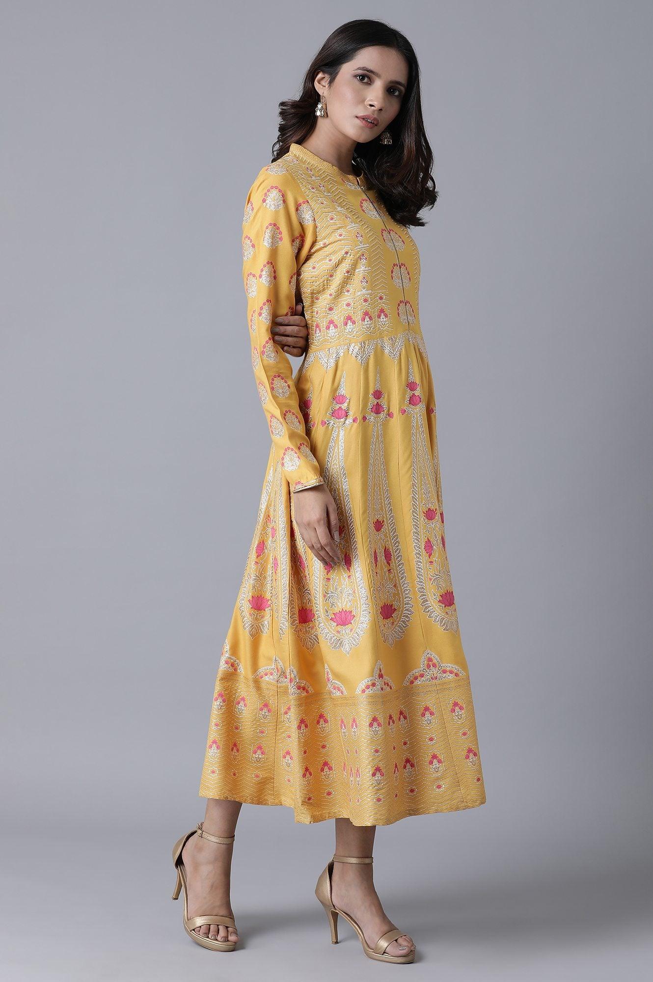 Ochre Yellow Gown - wforwoman