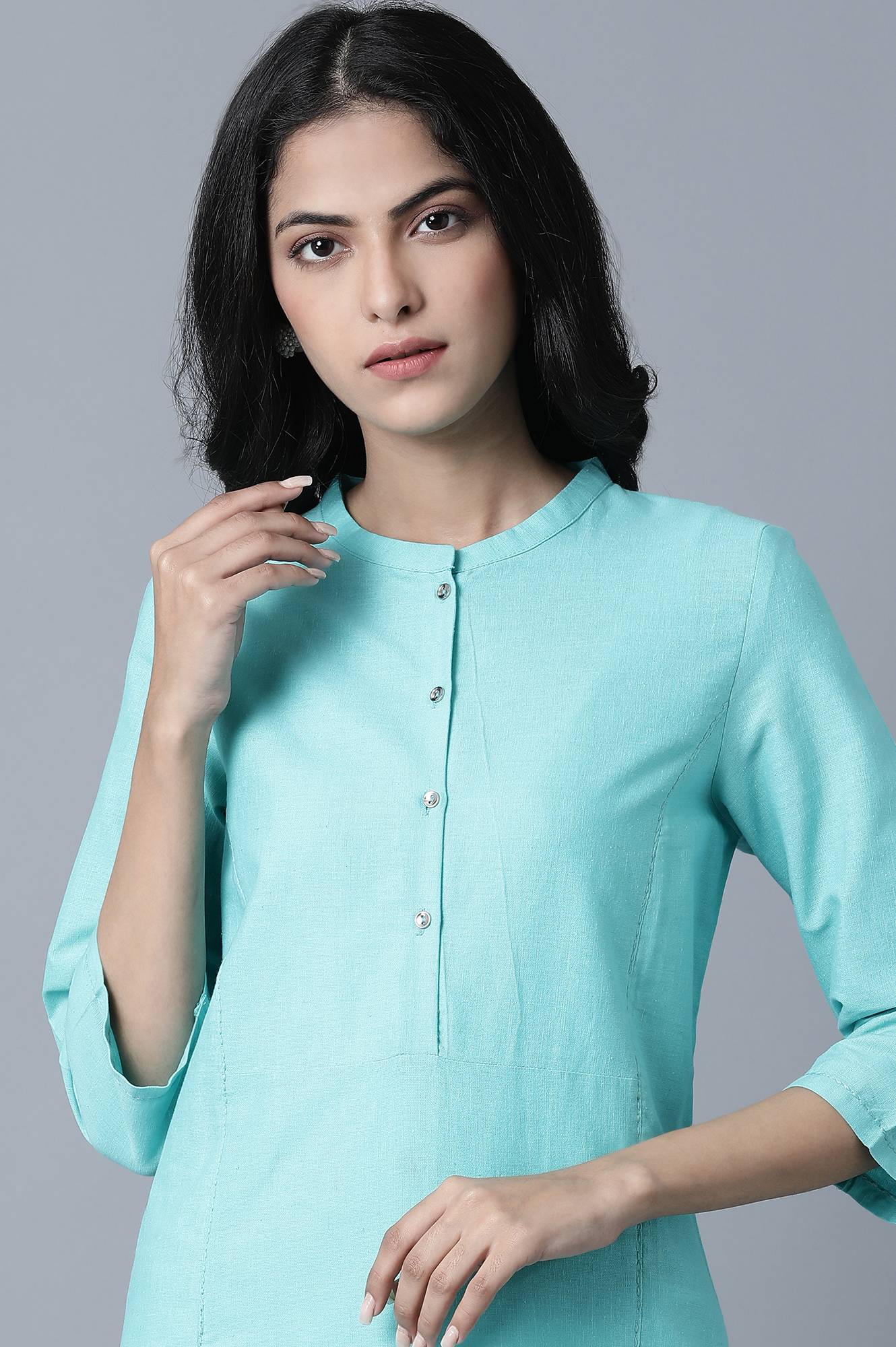 Aqua Blue Princess Panel kurta