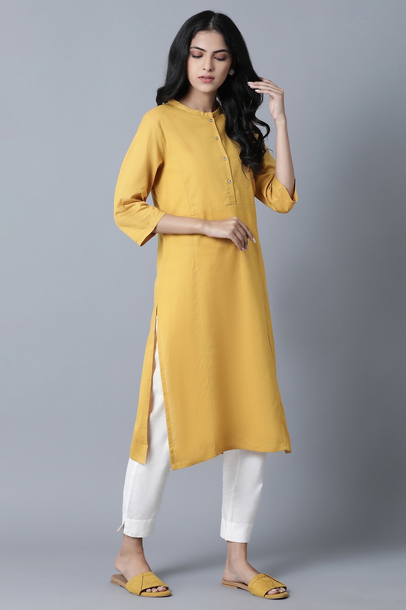 Yellow Princess Panel kurta