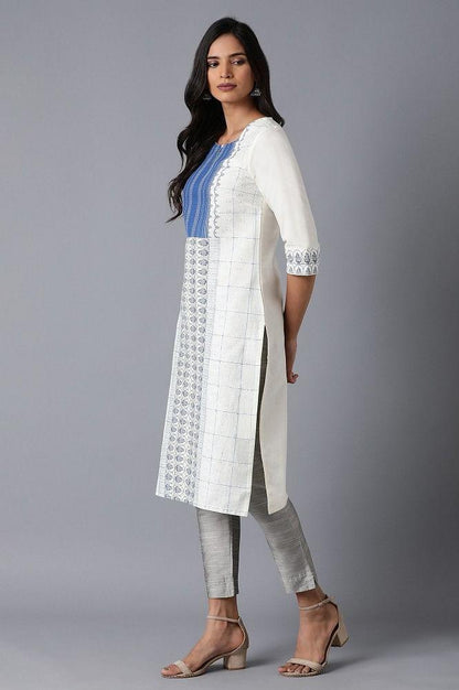 Ecru Straight kurta - wforwoman