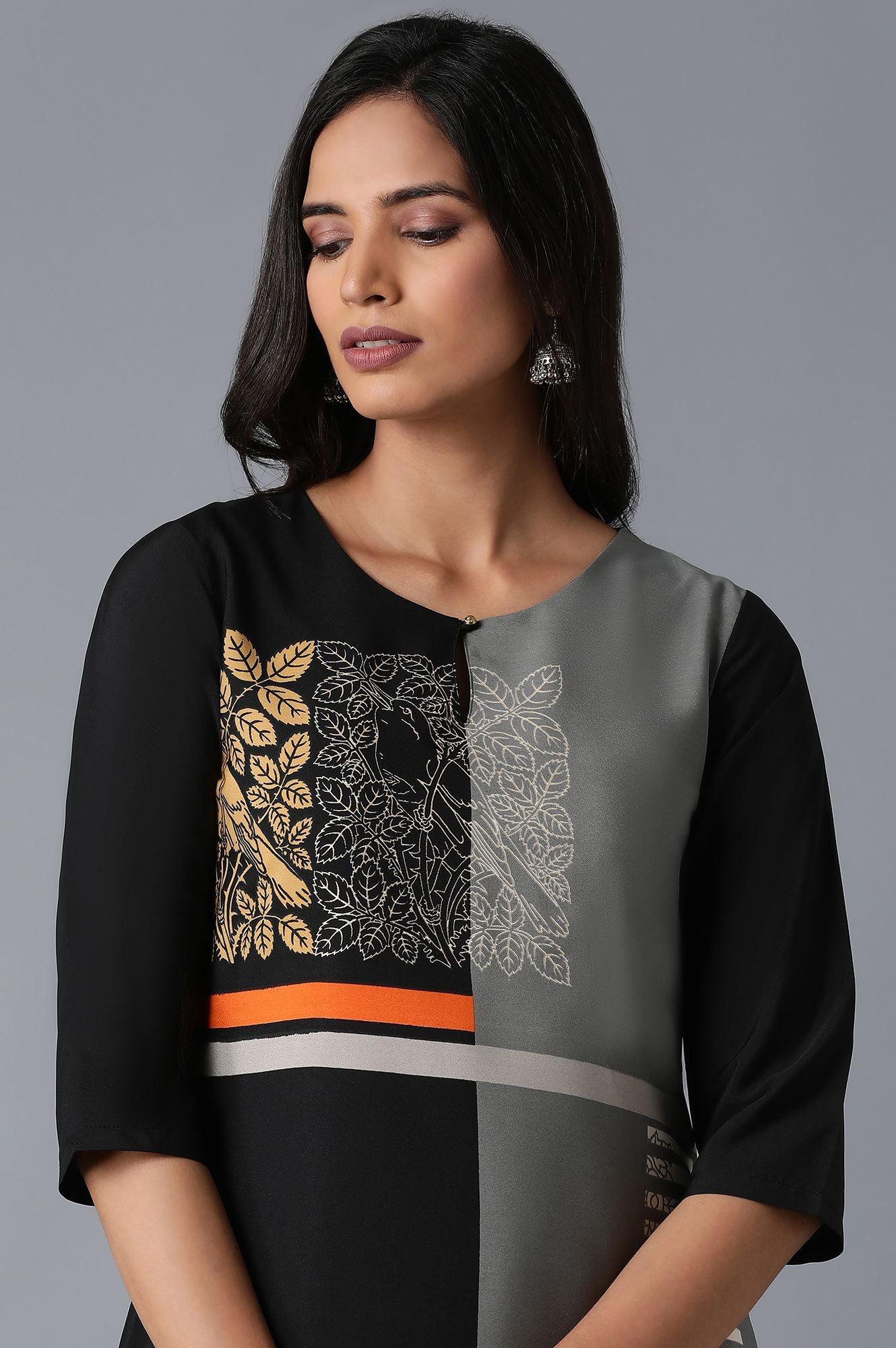 Black Straight kurta - wforwoman