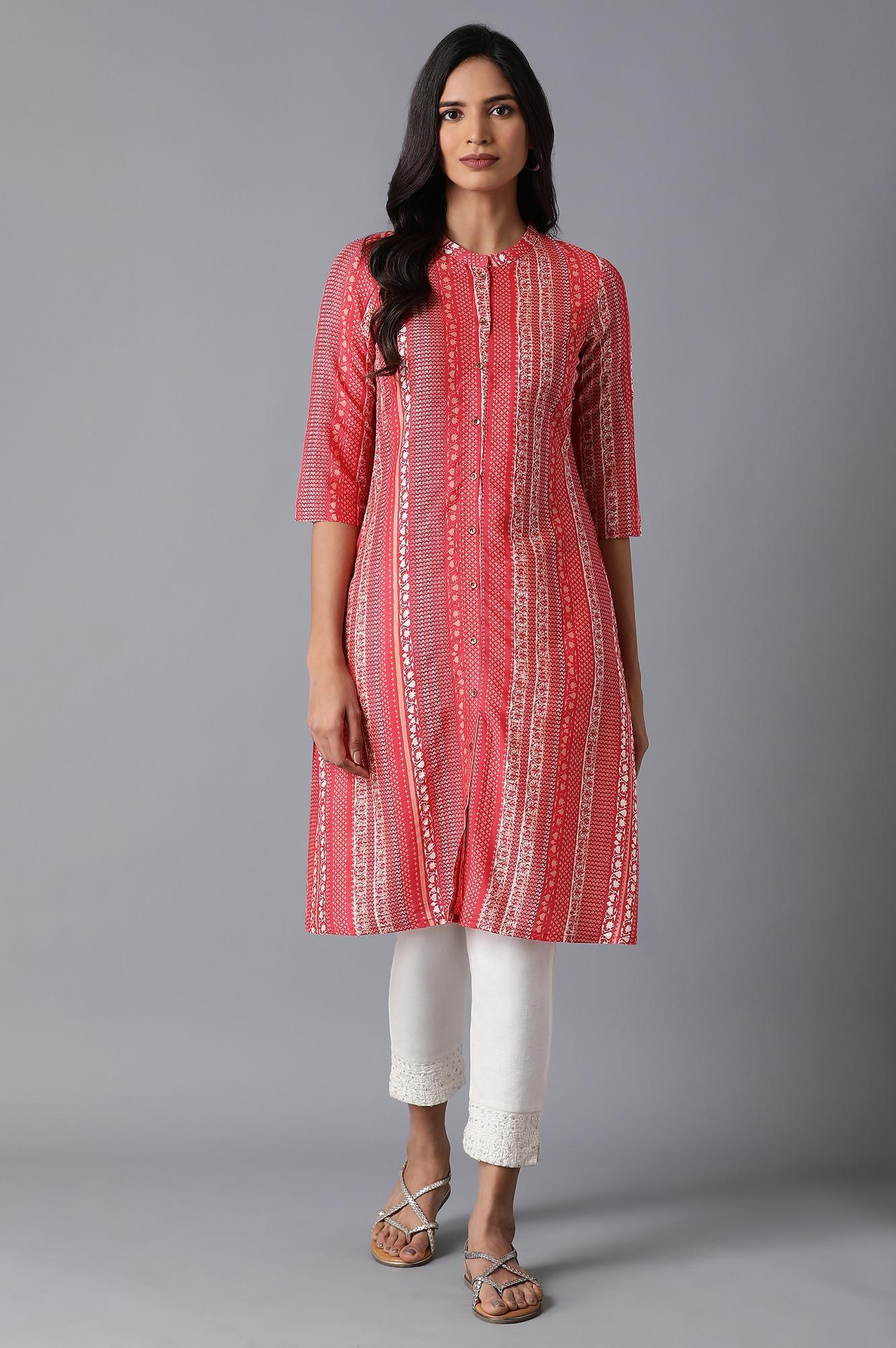 Red Straight kurta - wforwoman