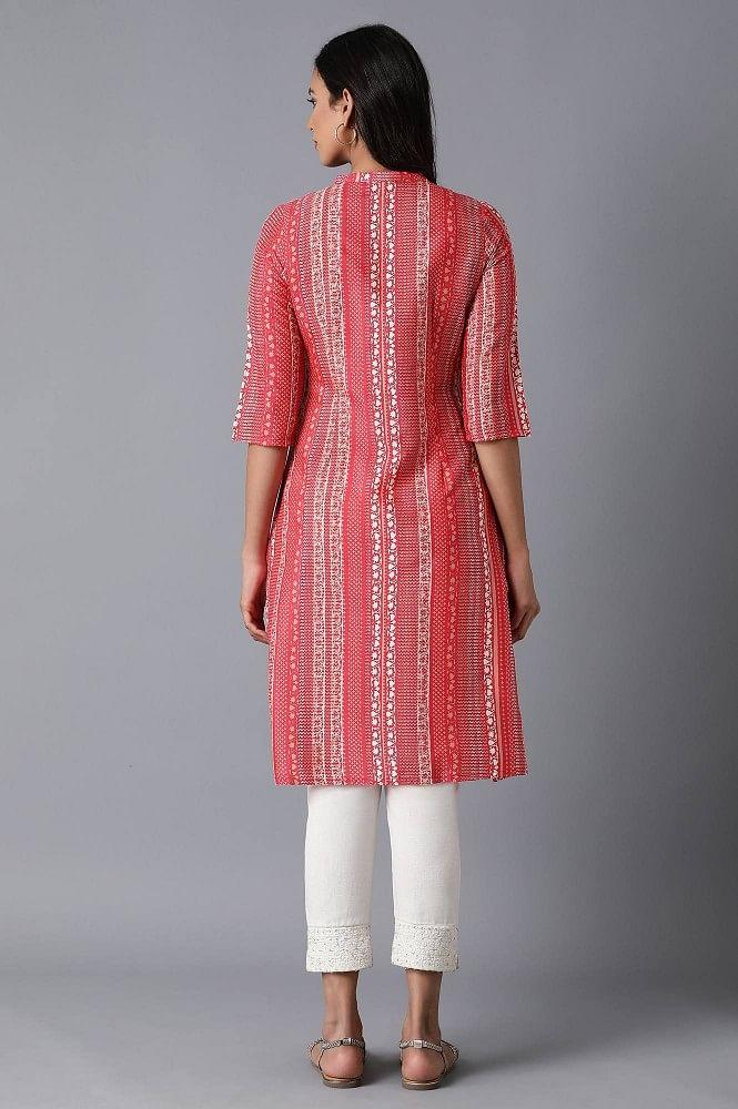 Red Straight kurta - wforwoman