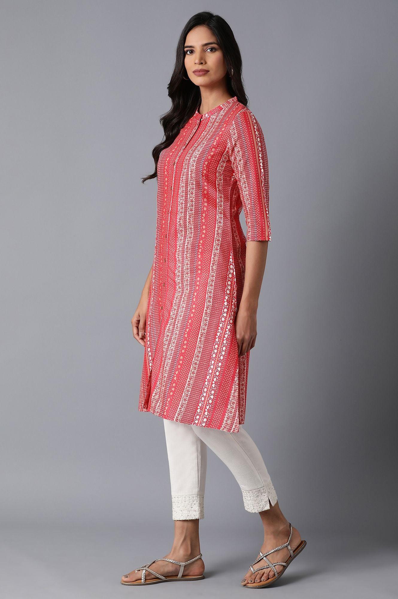 Red Straight kurta - wforwoman