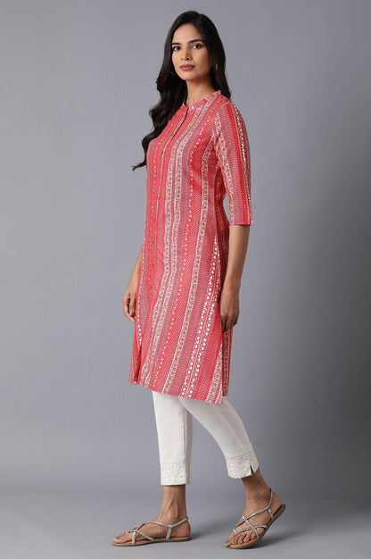 Red Straight kurta - wforwoman