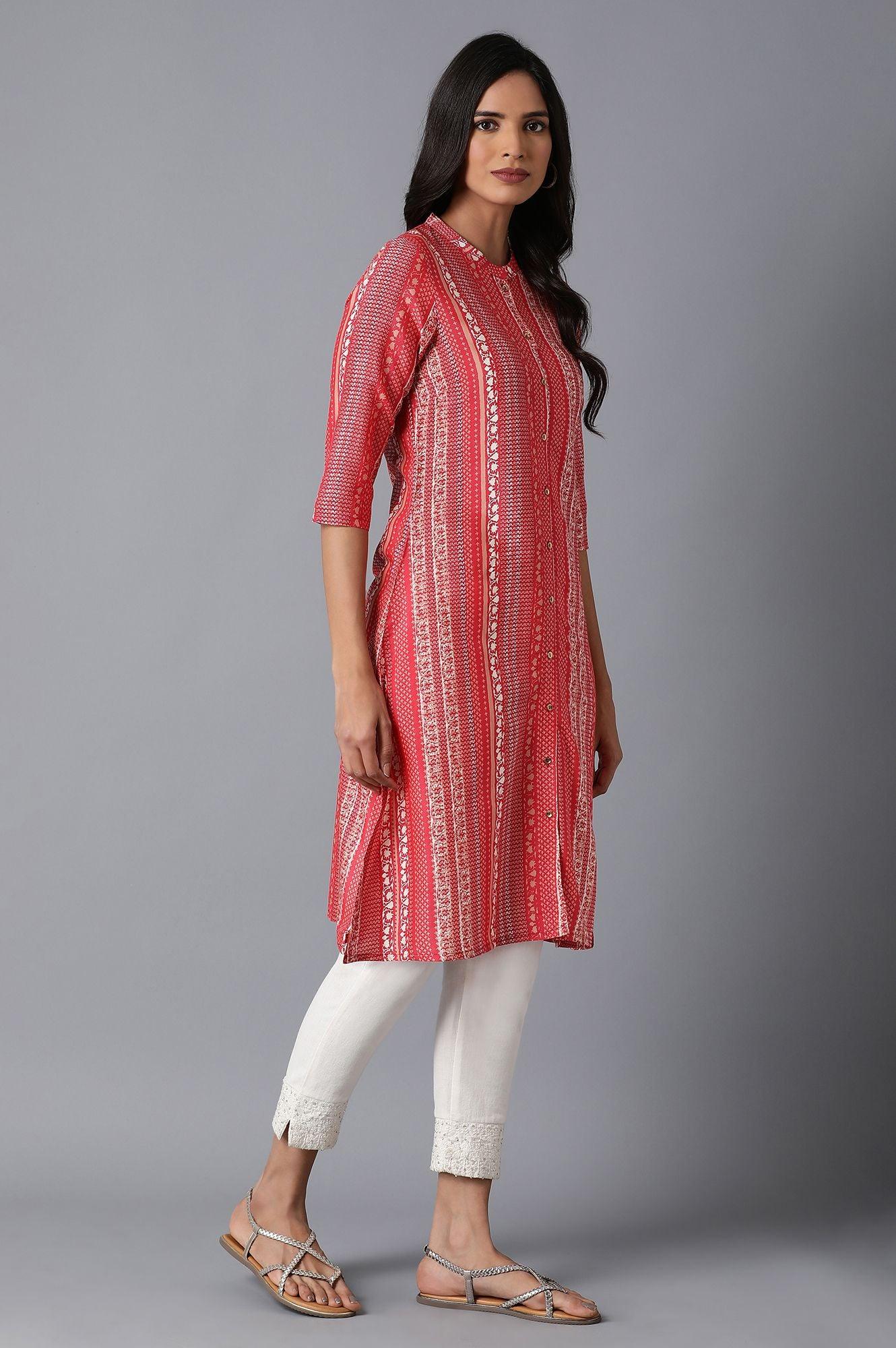 Red Straight kurta - wforwoman