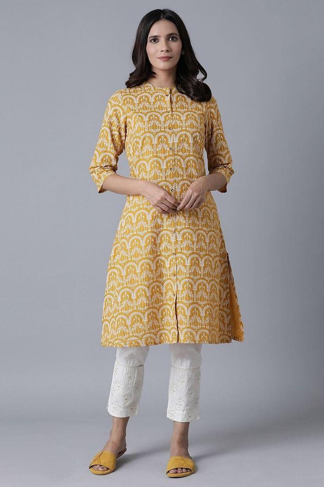 Yellow Straight kurta - wforwoman