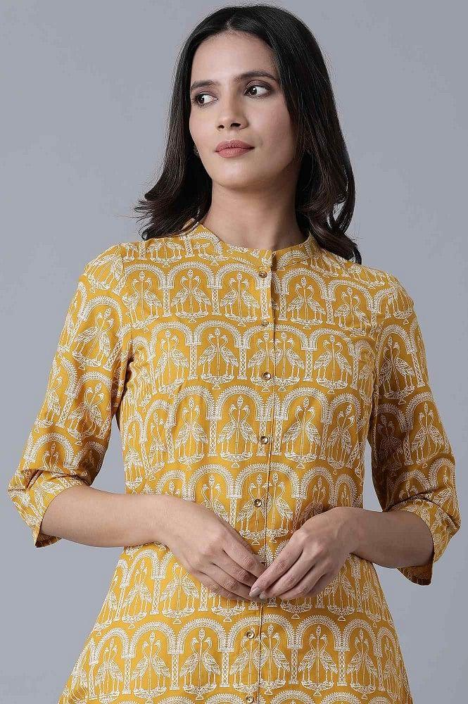 Yellow Straight kurta - wforwoman