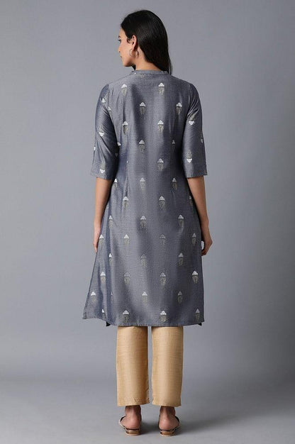 Blue Chambray kurta - wforwoman