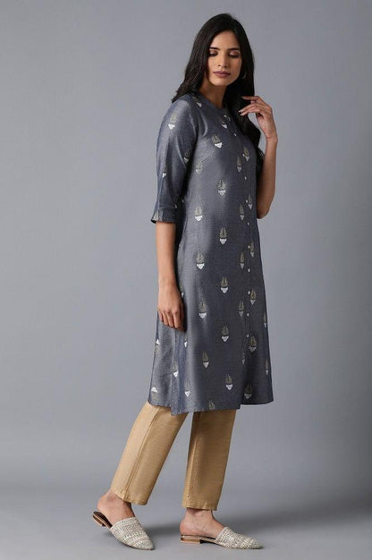 Blue Chambray kurta - wforwoman