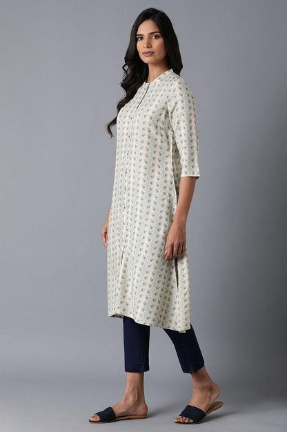 Ecru Straight kurta - wforwoman