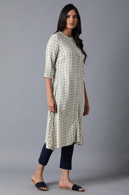 Ecru Straight kurta - wforwoman