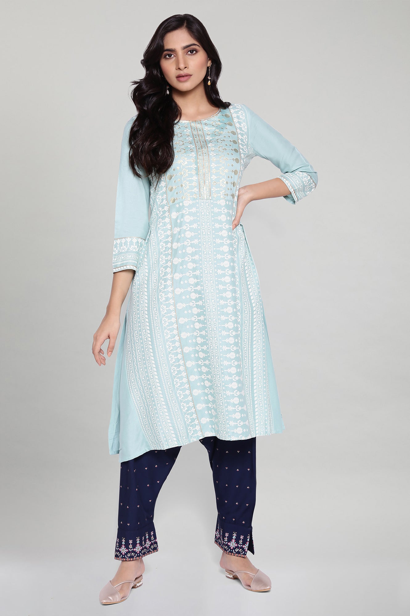 Blue Printed Salwar