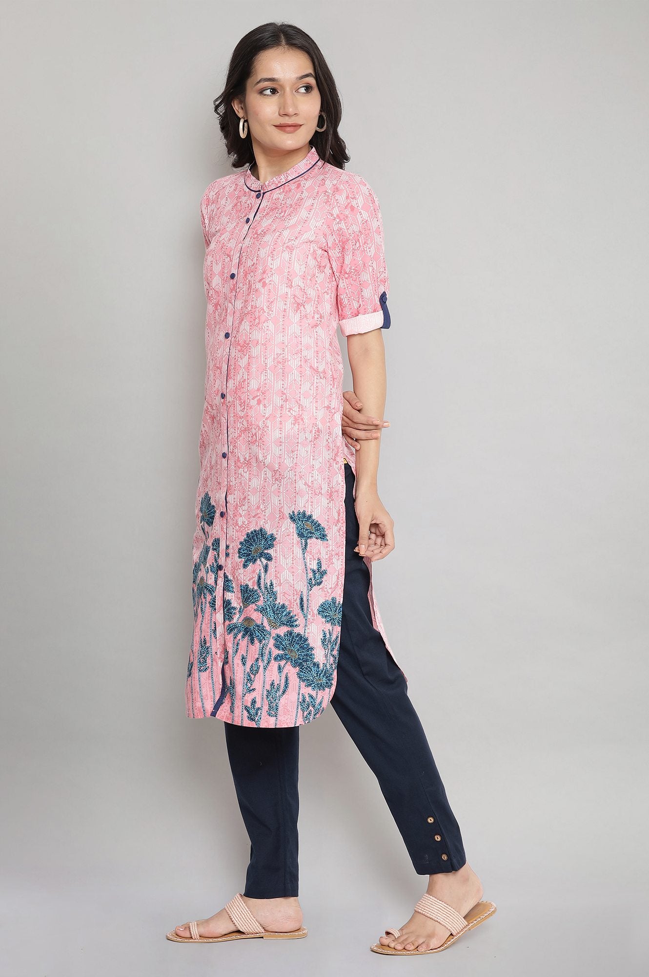 Pink Casual Ethnic kurta