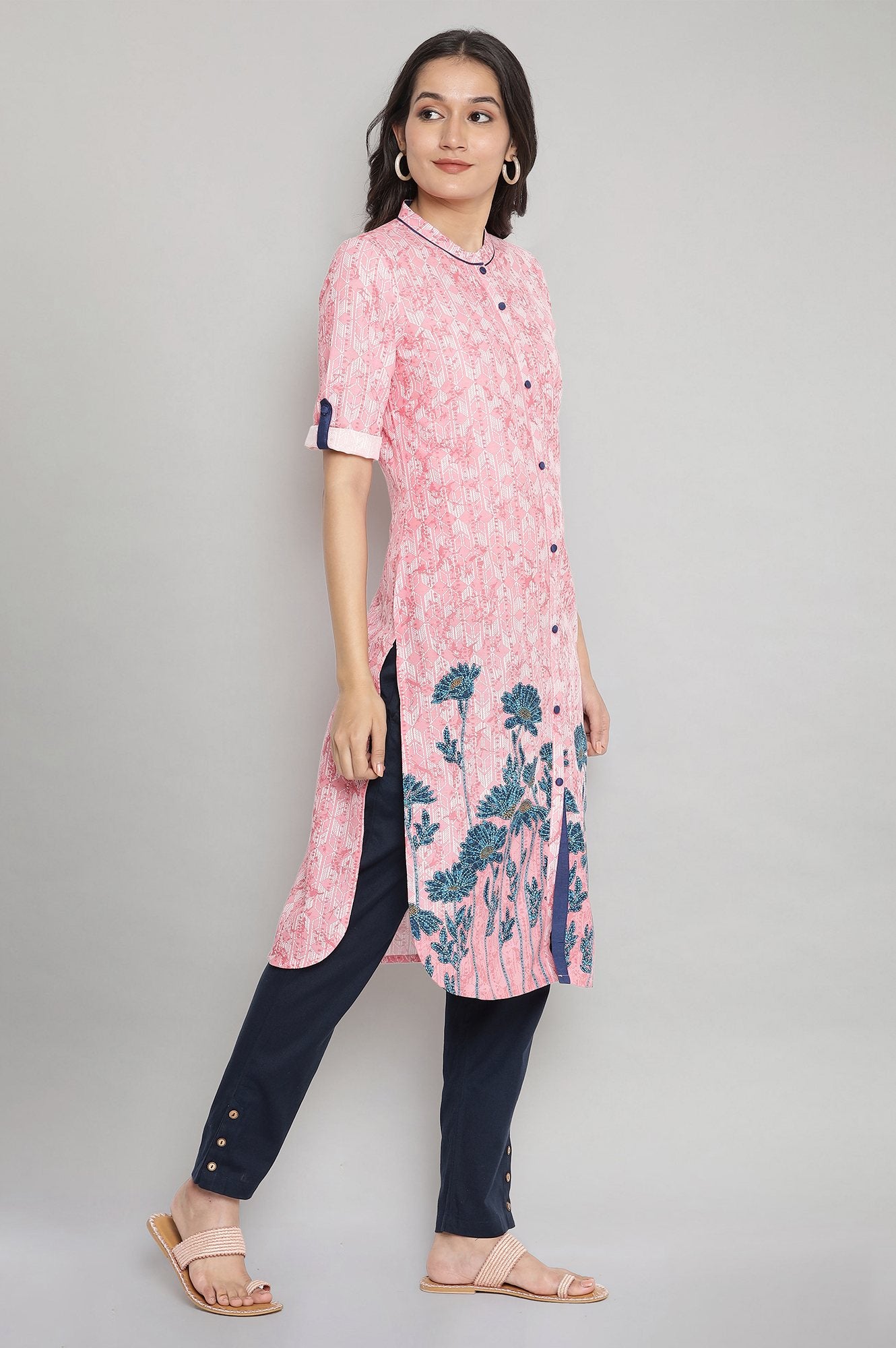 Pink Casual Ethnic kurta