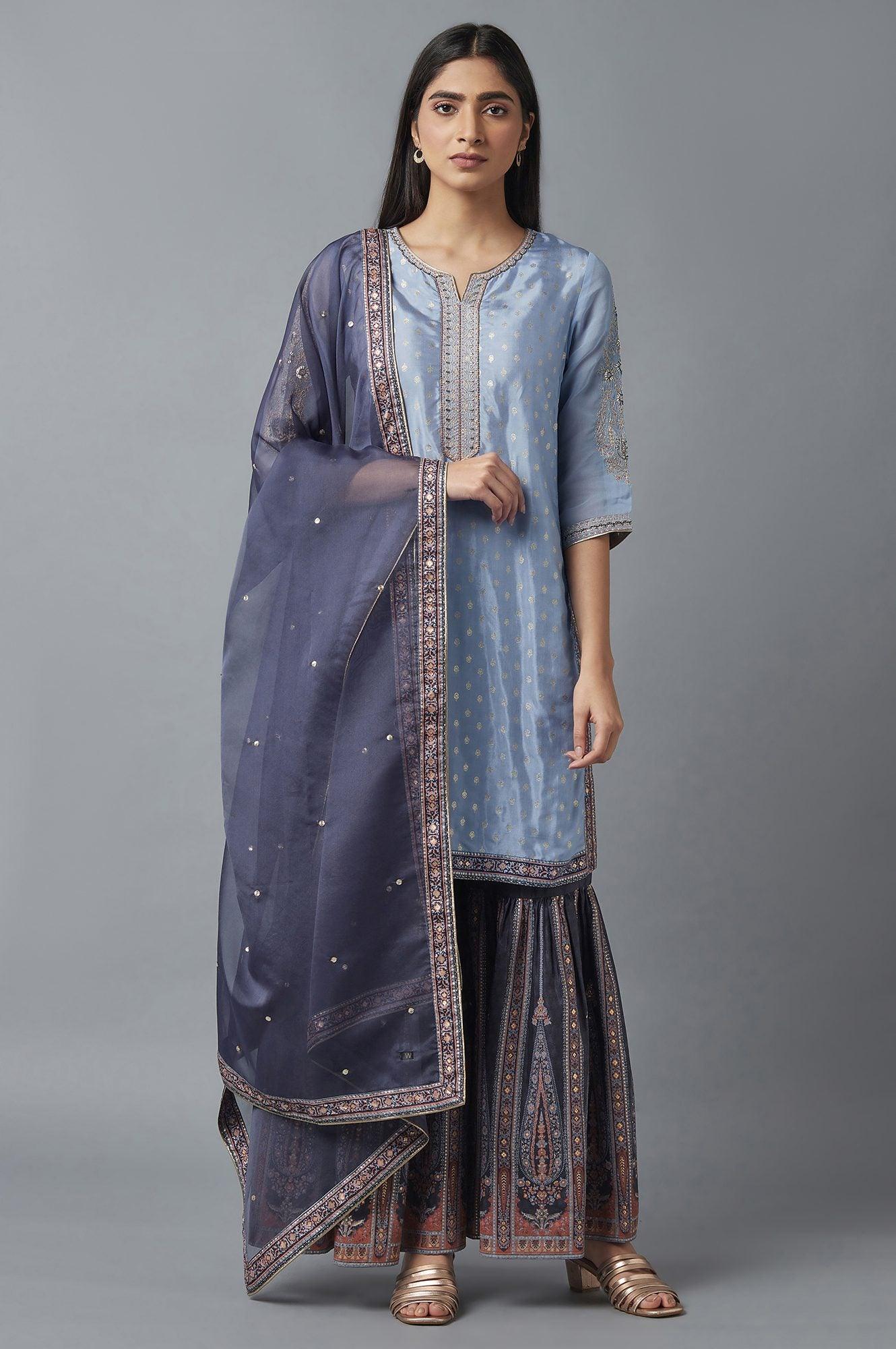 Light Purple Sharara Set - wforwoman