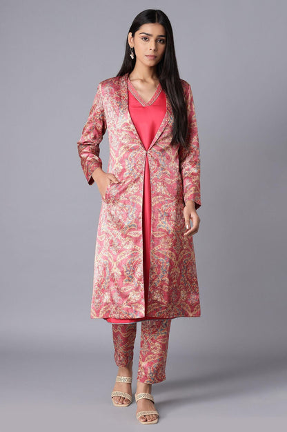 Pink Pant Suit With kurta Set - wforwoman