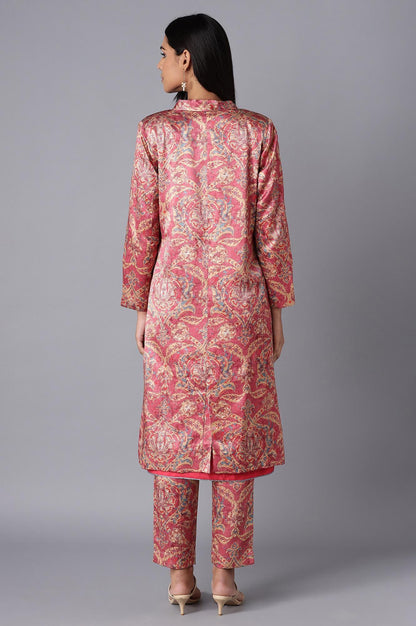 Pink Pant Suit With kurta Set - wforwoman