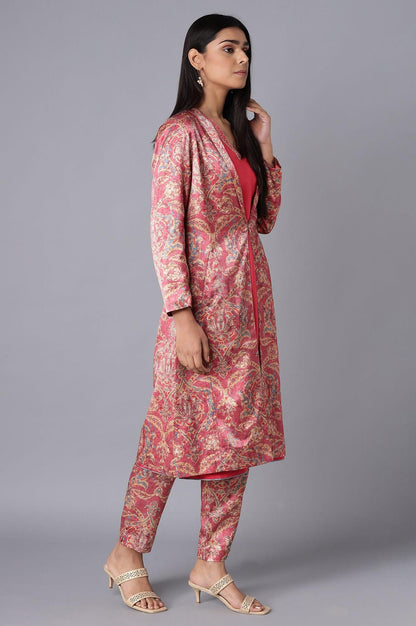 Pink Pant Suit With kurta Set - wforwoman