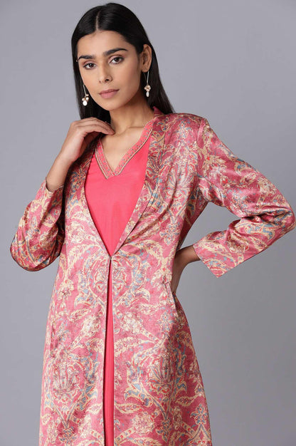 Pink Pant Suit With kurta Set - wforwoman