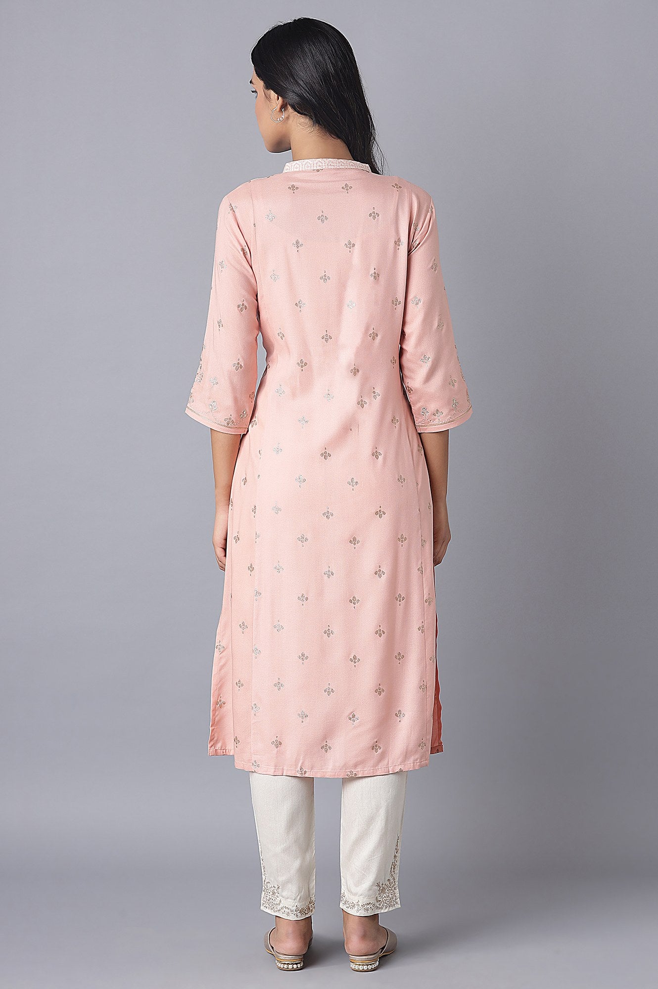 Pink Dobby Printed kurta