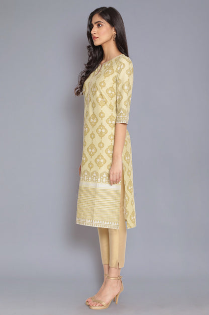 Minion Yellow Zari Embroidered kurta