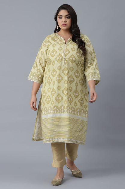 Minion Yellow Zari Embroidered kurta