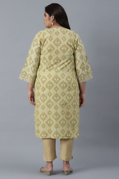 Minion Yellow Zari Embroidered kurta