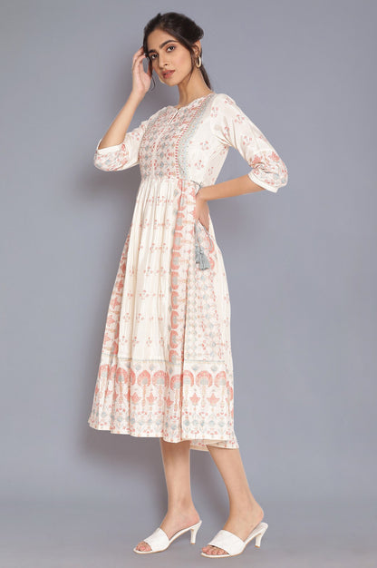 Ecru Floral Printed kurta