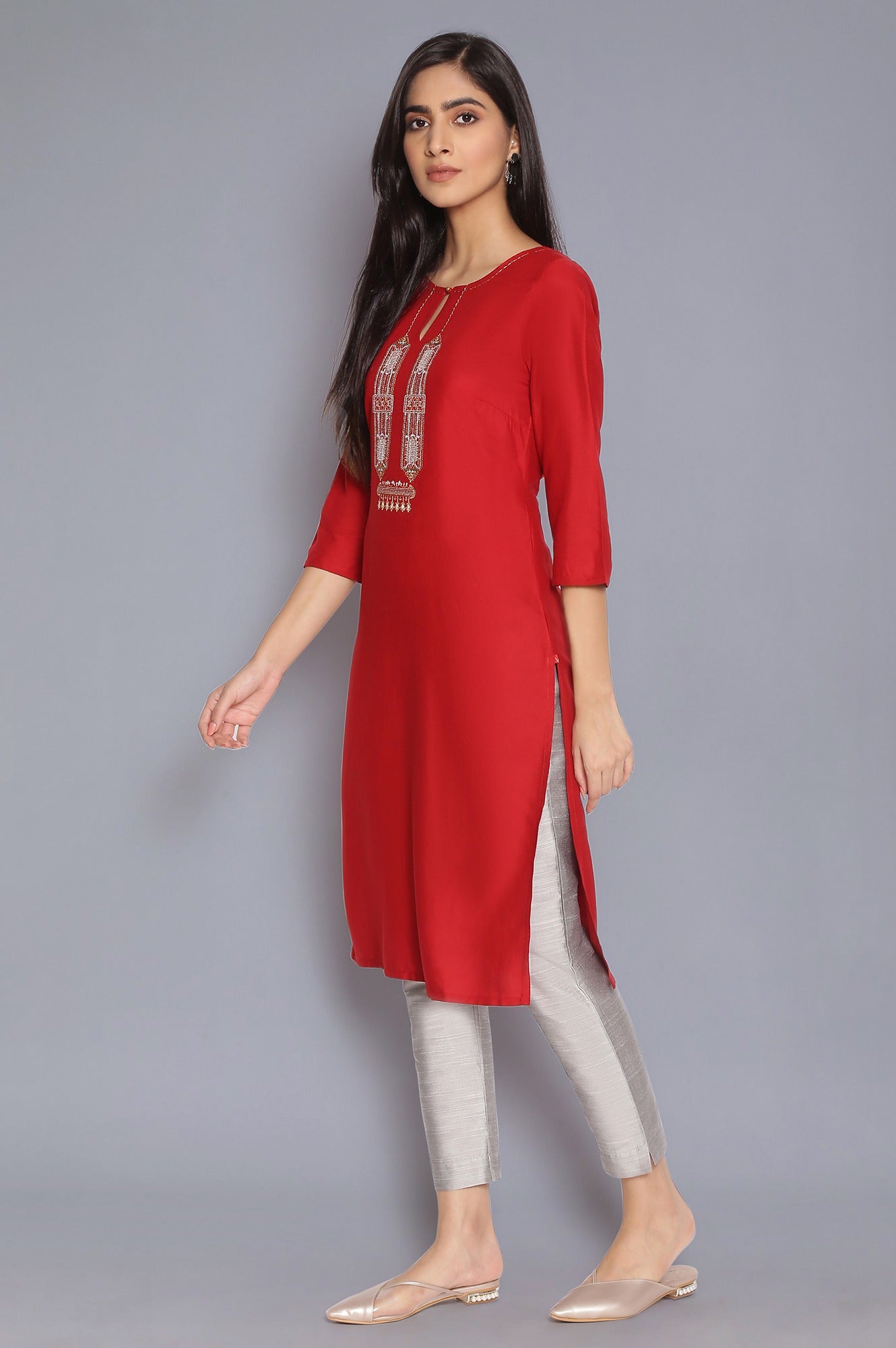 Rich Red Light Festive kurta