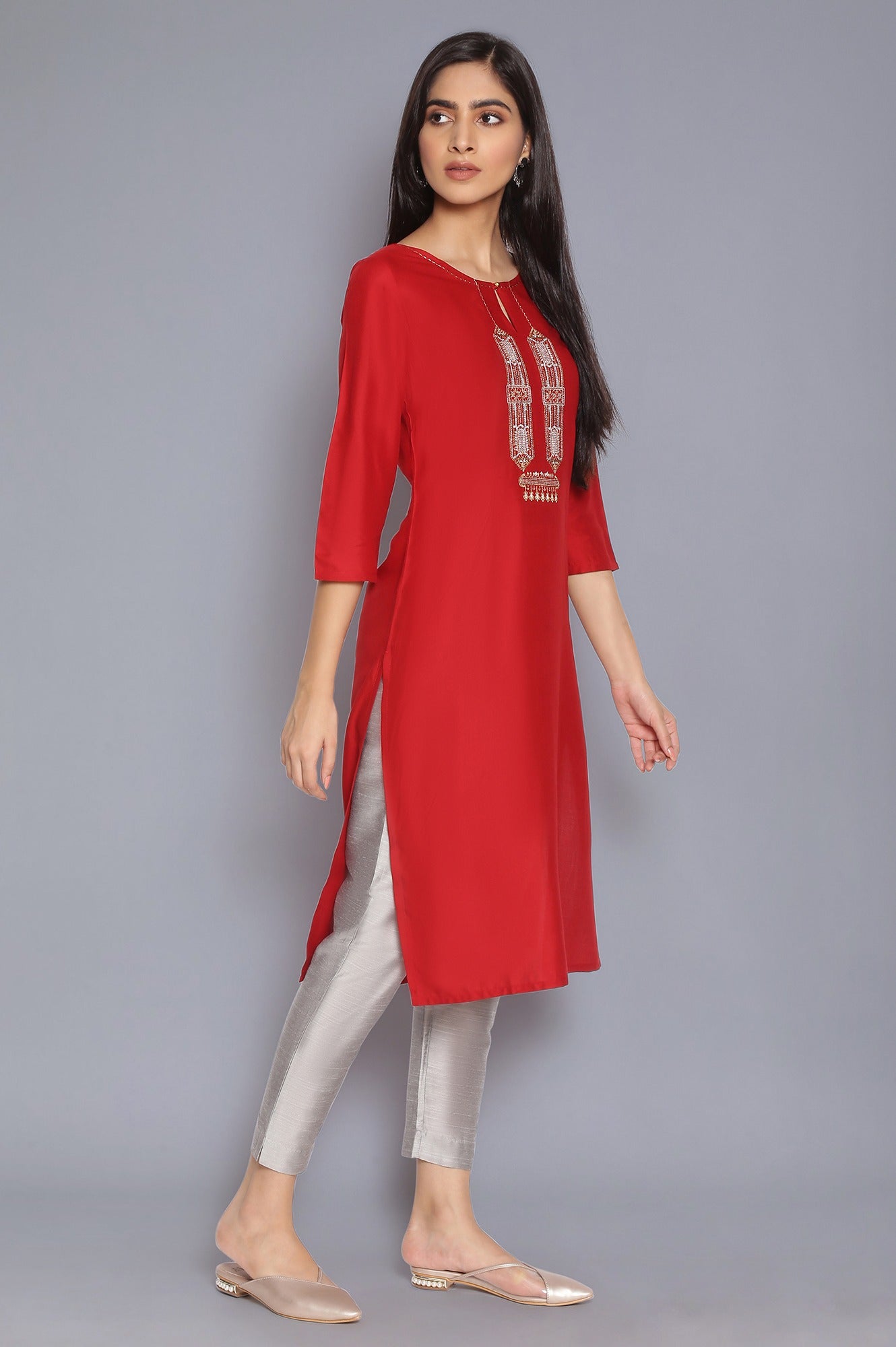 Rich Red Light Festive kurta