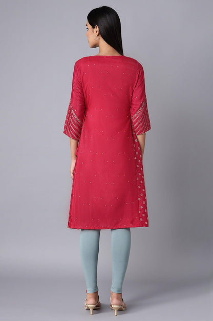 Persian Red Embroidered kurta - wforwoman