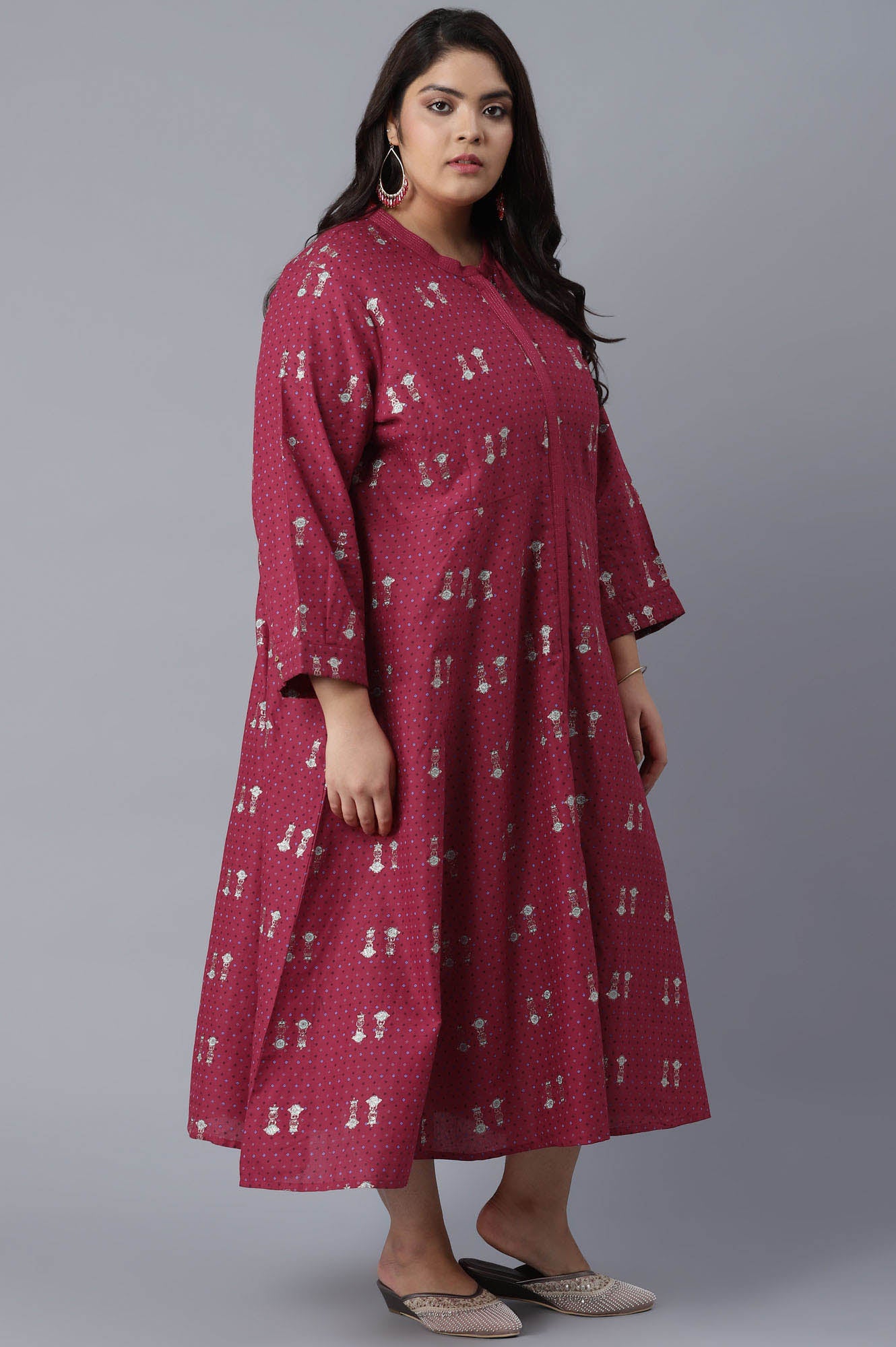 Persian Red All-Over Print kurta