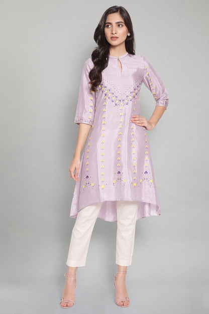 Light Purple A-line kurta - wforwoman