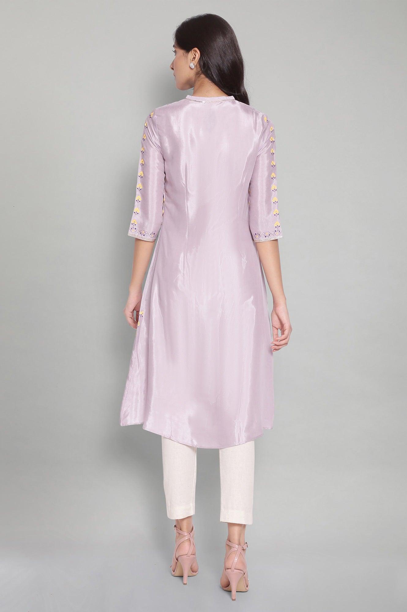 Light Purple A-line kurta - wforwoman