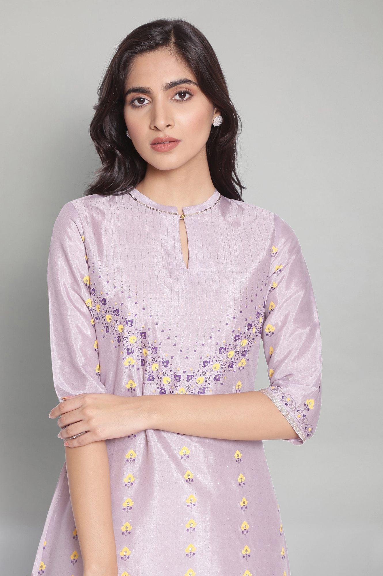 Light Purple A-line kurta - wforwoman