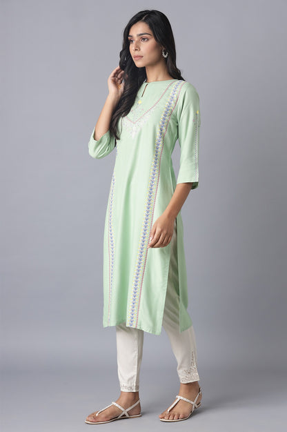 Mint Green Printed kurta