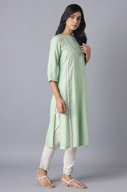 Mint Green Printed kurta