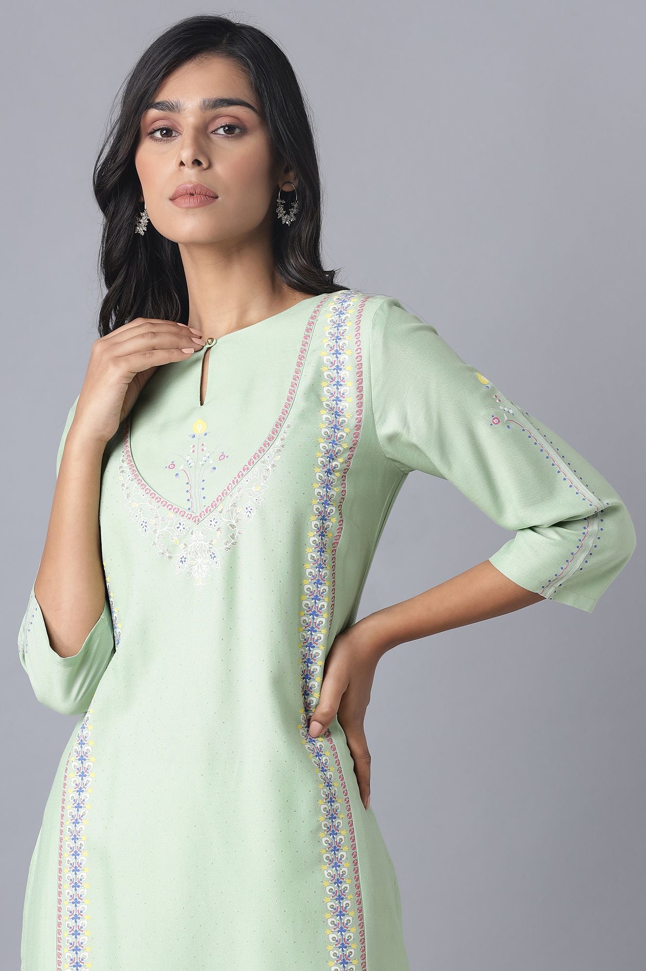 Mint Green Printed kurta