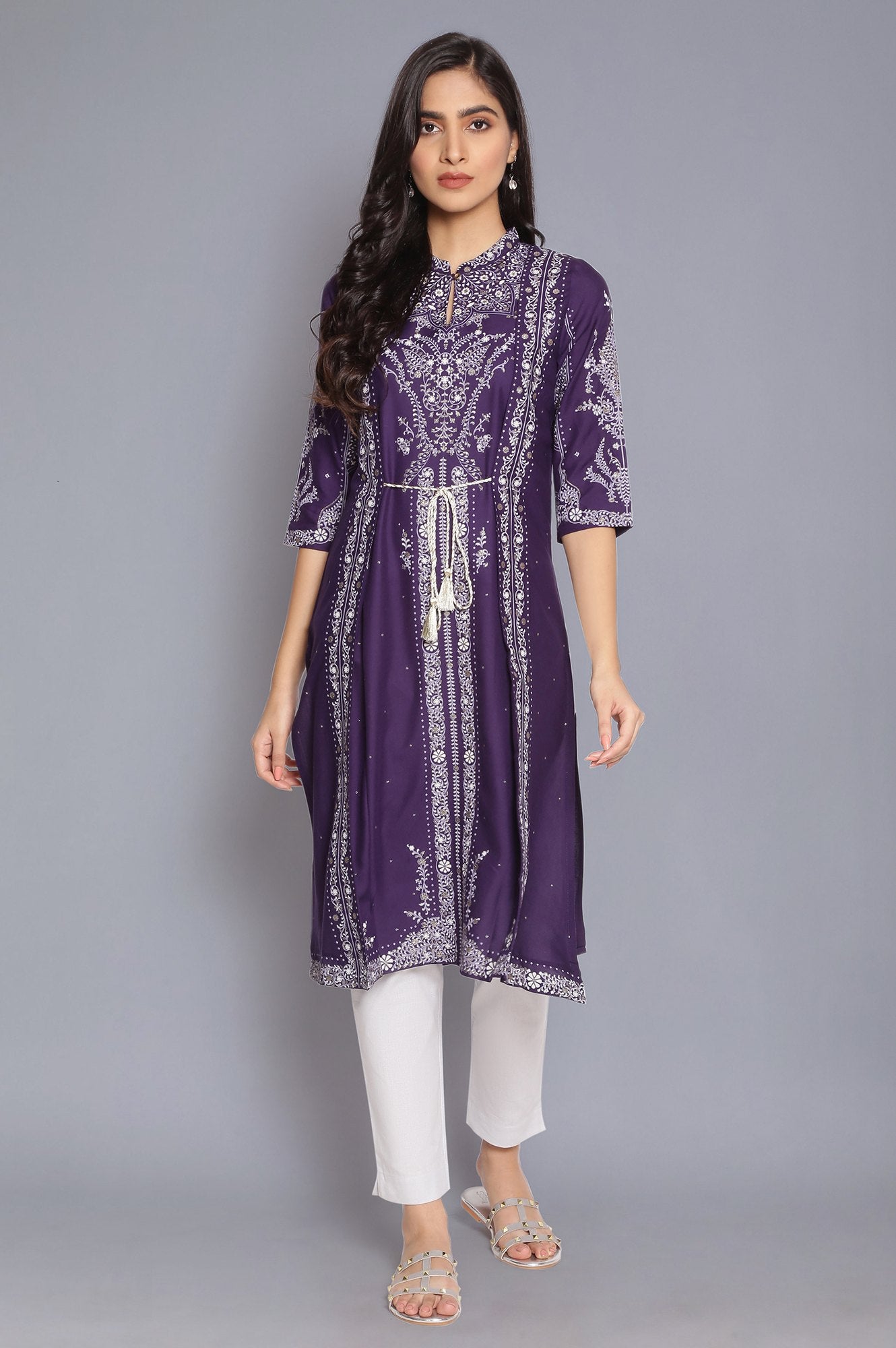 Deep Purple Printed kurta