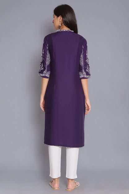 Deep Purple Printed kurta